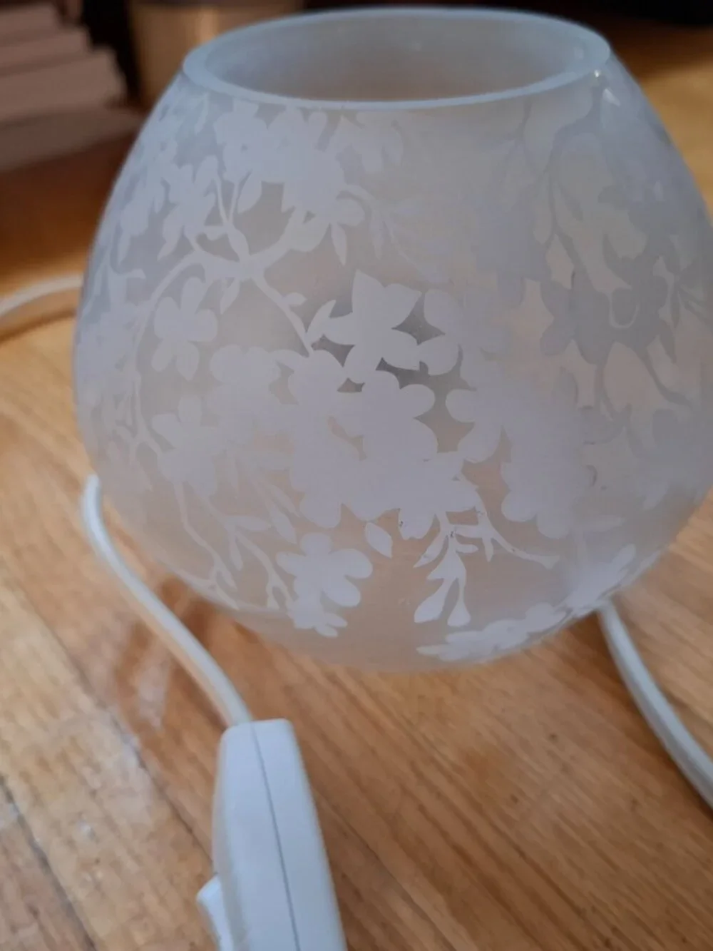 Vintage Ikea Knubbig Accent Table Lamp Light Cherry Blossoms Nightlight